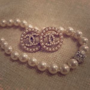 Authentic Chanel Button Earrings